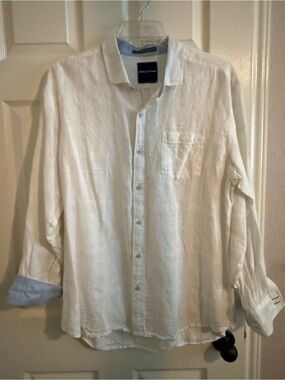Tommy Bahama White Linen Casual Button-Down Shirt